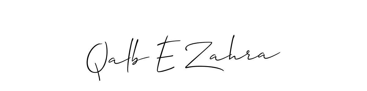 How to make Qalb E Zahra name signature. Use Allison_Script style for creating short signs online. This is the latest handwritten sign. Qalb E Zahra signature style 2 images and pictures png