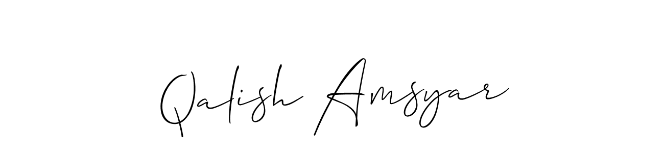 This is the best signature style for the Qalish Amsyar name. Also you like these signature font (Allison_Script). Mix name signature. Qalish Amsyar signature style 2 images and pictures png