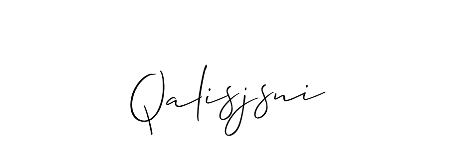 Use a signature maker to create a handwritten signature online. With this signature software, you can design (Allison_Script) your own signature for name Qalisjsni. Qalisjsni signature style 2 images and pictures png