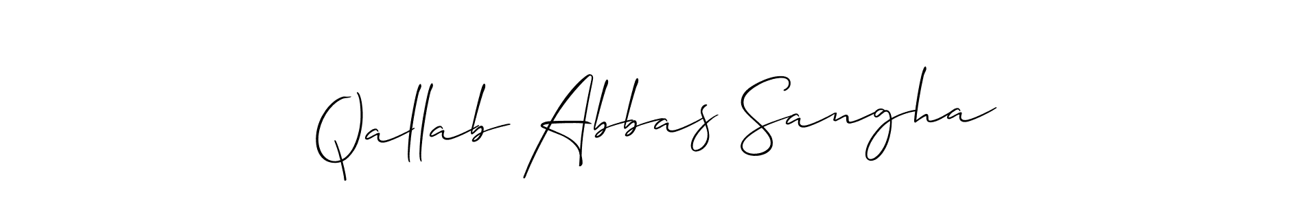 Also we have Qallab Abbas Sangha name is the best signature style. Create professional handwritten signature collection using Allison_Script autograph style. Qallab Abbas Sangha signature style 2 images and pictures png