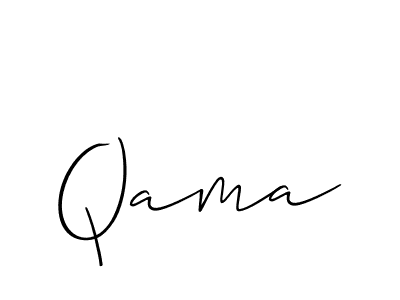 Create a beautiful signature design for name Qama. With this signature (Allison_Script) fonts, you can make a handwritten signature for free. Qama signature style 2 images and pictures png