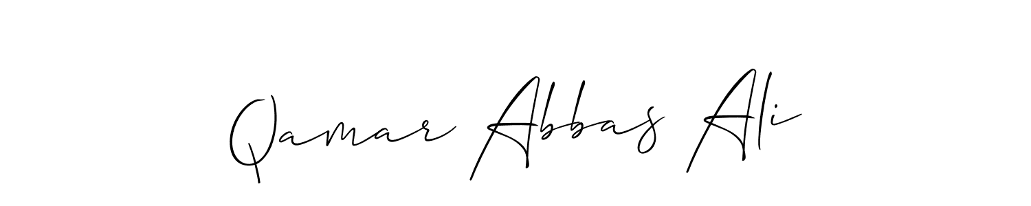 Allison_Script is a professional signature style that is perfect for those who want to add a touch of class to their signature. It is also a great choice for those who want to make their signature more unique. Get Qamar Abbas Ali name to fancy signature for free. Qamar Abbas Ali signature style 2 images and pictures png