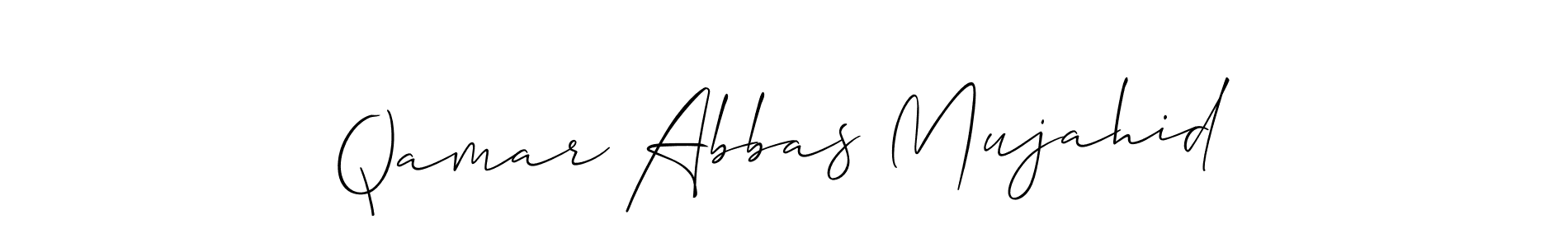 How to make Qamar Abbas Mujahid name signature. Use Allison_Script style for creating short signs online. This is the latest handwritten sign. Qamar Abbas Mujahid signature style 2 images and pictures png