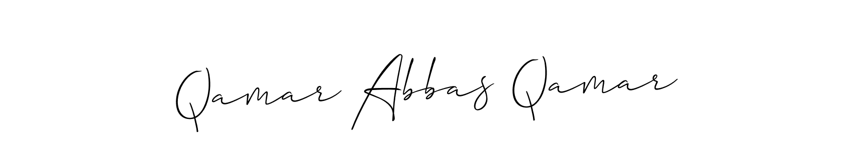 The best way (Allison_Script) to make a short signature is to pick only two or three words in your name. The name Qamar Abbas Qamar include a total of six letters. For converting this name. Qamar Abbas Qamar signature style 2 images and pictures png