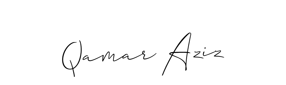 You should practise on your own different ways (Allison_Script) to write your name (Qamar Aziz) in signature. don't let someone else do it for you. Qamar Aziz signature style 2 images and pictures png