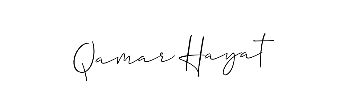 You should practise on your own different ways (Allison_Script) to write your name (Qamar Hayat) in signature. don't let someone else do it for you. Qamar Hayat signature style 2 images and pictures png