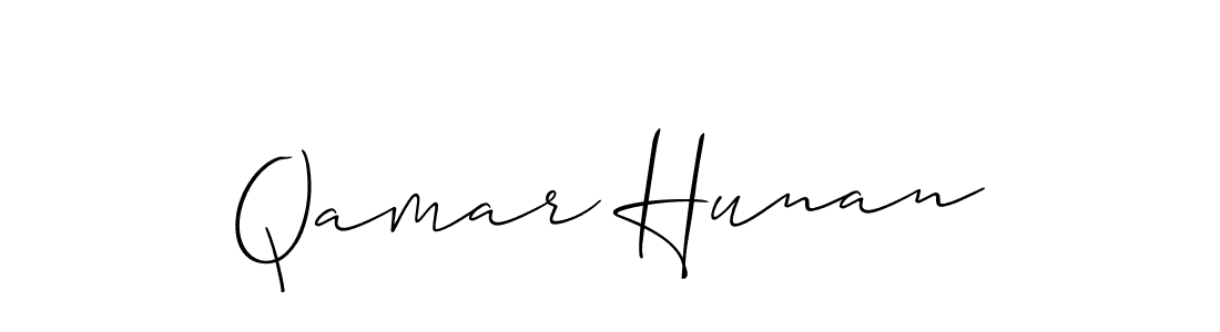 You should practise on your own different ways (Allison_Script) to write your name (Qamar Hunan) in signature. don't let someone else do it for you. Qamar Hunan signature style 2 images and pictures png