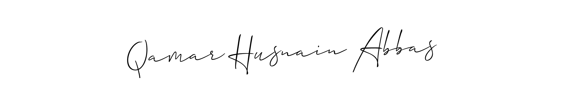 Also You can easily find your signature by using the search form. We will create Qamar Husnain Abbas name handwritten signature images for you free of cost using Allison_Script sign style. Qamar Husnain Abbas signature style 2 images and pictures png