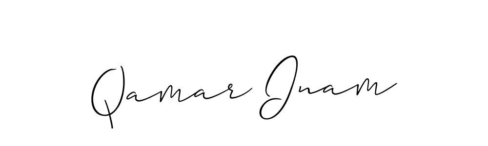 Qamar Inam stylish signature style. Best Handwritten Sign (Allison_Script) for my name. Handwritten Signature Collection Ideas for my name Qamar Inam. Qamar Inam signature style 2 images and pictures png