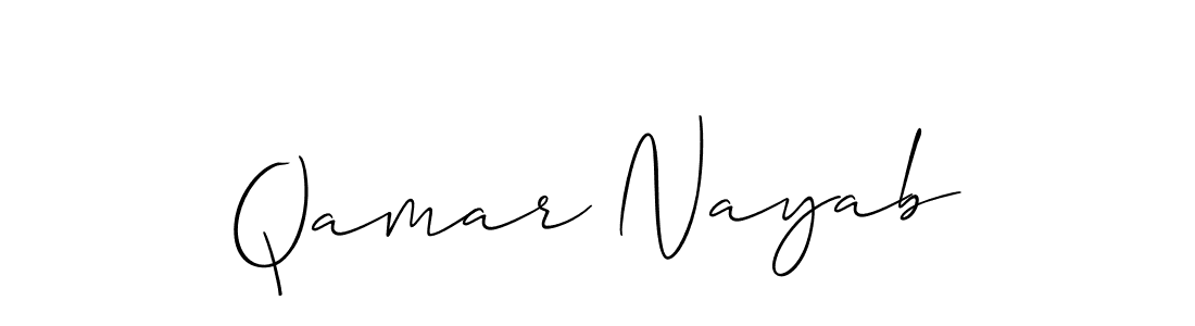 Create a beautiful signature design for name Qamar Nayab. With this signature (Allison_Script) fonts, you can make a handwritten signature for free. Qamar Nayab signature style 2 images and pictures png