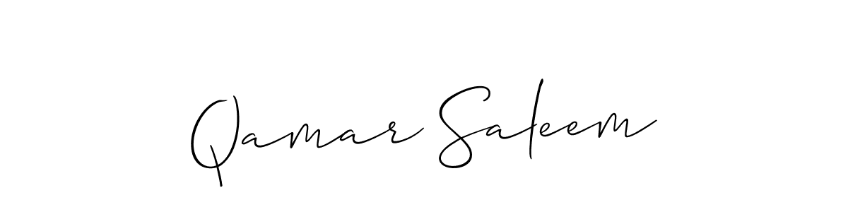 if you are searching for the best signature style for your name Qamar Saleem. so please give up your signature search. here we have designed multiple signature styles  using Allison_Script. Qamar Saleem signature style 2 images and pictures png