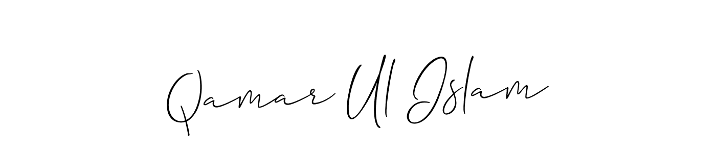 You should practise on your own different ways (Allison_Script) to write your name (Qamar Ul Islam) in signature. don't let someone else do it for you. Qamar Ul Islam signature style 2 images and pictures png