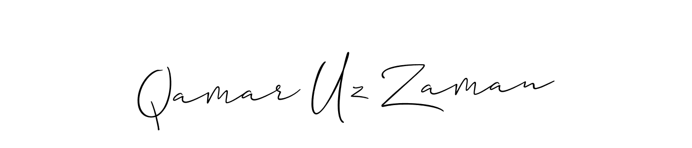 You should practise on your own different ways (Allison_Script) to write your name (Qamar Uz Zaman) in signature. don't let someone else do it for you. Qamar Uz Zaman signature style 2 images and pictures png