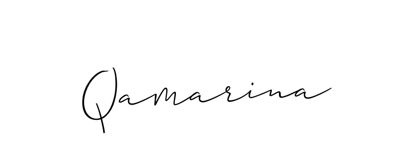 How to make Qamarina name signature. Use Allison_Script style for creating short signs online. This is the latest handwritten sign. Qamarina signature style 2 images and pictures png