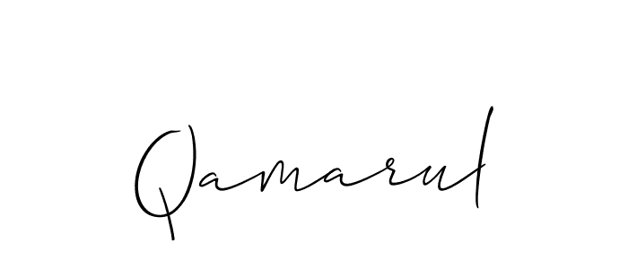 Make a beautiful signature design for name Qamarul. With this signature (Allison_Script) style, you can create a handwritten signature for free. Qamarul signature style 2 images and pictures png