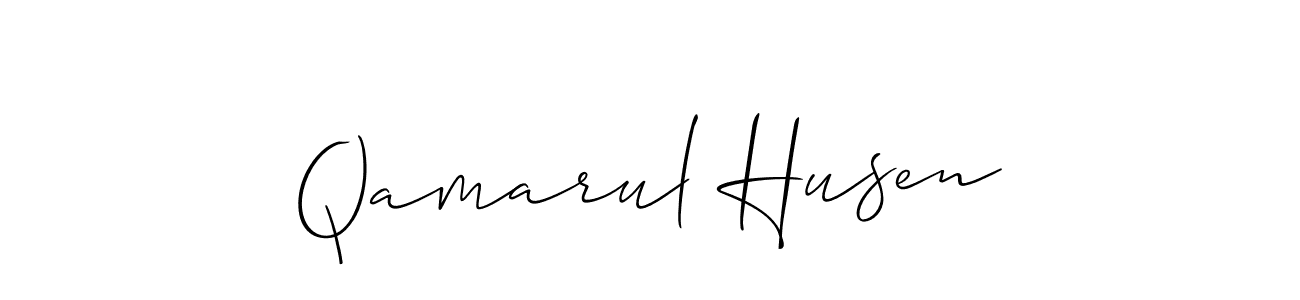 Use a signature maker to create a handwritten signature online. With this signature software, you can design (Allison_Script) your own signature for name Qamarul Husen. Qamarul Husen signature style 2 images and pictures png