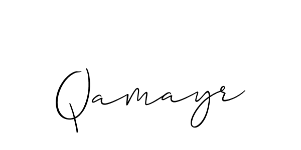 Design your own signature with our free online signature maker. With this signature software, you can create a handwritten (Allison_Script) signature for name Qamayr. Qamayr signature style 2 images and pictures png