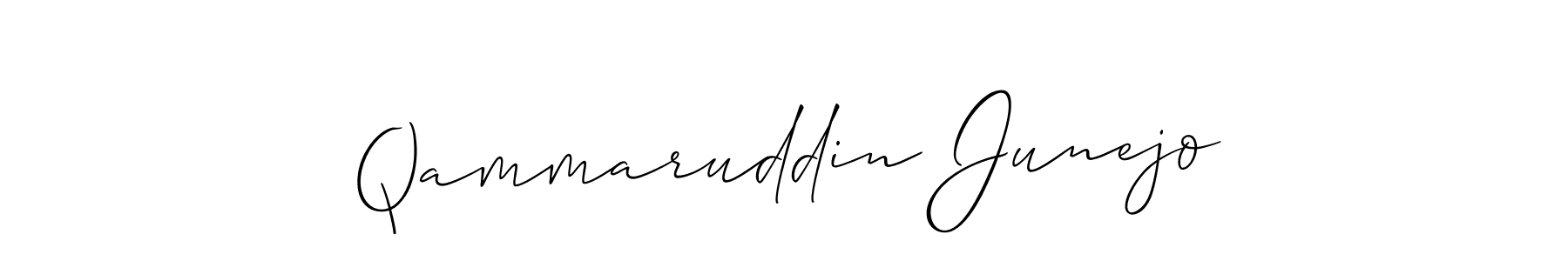 It looks lik you need a new signature style for name Qammaruddin Junejo. Design unique handwritten (Allison_Script) signature with our free signature maker in just a few clicks. Qammaruddin Junejo signature style 2 images and pictures png