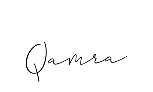 Use a signature maker to create a handwritten signature online. With this signature software, you can design (Allison_Script) your own signature for name Qamra. Qamra signature style 2 images and pictures png