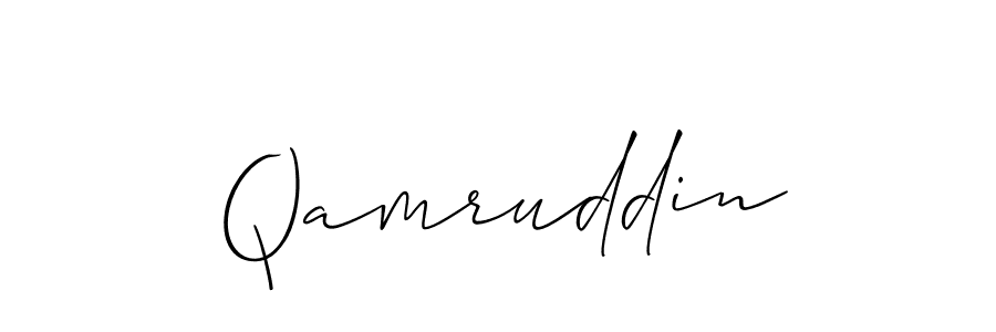 How to make Qamruddin name signature. Use Allison_Script style for creating short signs online. This is the latest handwritten sign. Qamruddin signature style 2 images and pictures png
