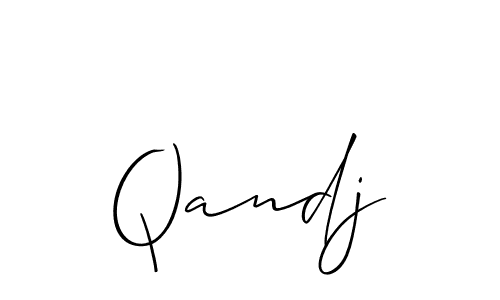 Design your own signature with our free online signature maker. With this signature software, you can create a handwritten (Allison_Script) signature for name Qandj. Qandj signature style 2 images and pictures png