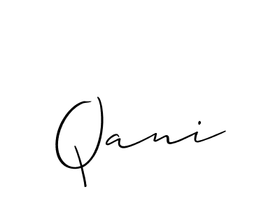 Make a beautiful signature design for name Qani. With this signature (Allison_Script) style, you can create a handwritten signature for free. Qani signature style 2 images and pictures png