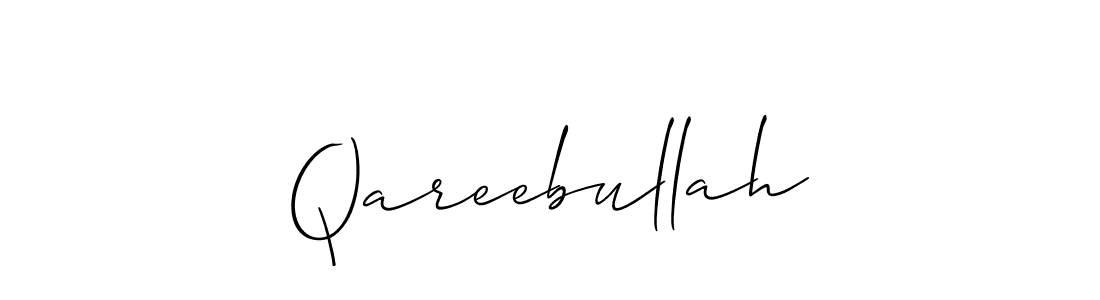 How to Draw Qareebullah signature style? Allison_Script is a latest design signature styles for name Qareebullah. Qareebullah signature style 2 images and pictures png