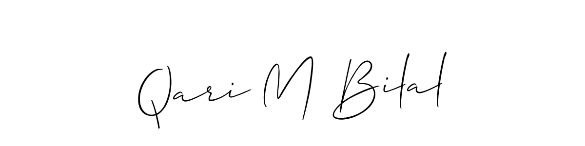 The best way (Allison_Script) to make a short signature is to pick only two or three words in your name. The name Qari M Bilal include a total of six letters. For converting this name. Qari M Bilal signature style 2 images and pictures png