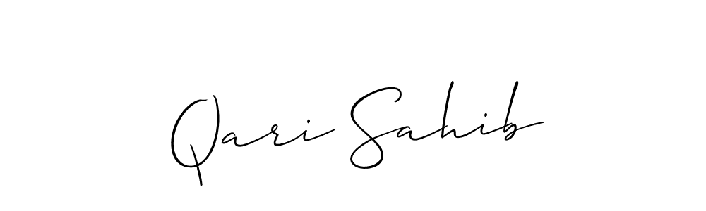 It looks lik you need a new signature style for name Qari Sahib. Design unique handwritten (Allison_Script) signature with our free signature maker in just a few clicks. Qari Sahib signature style 2 images and pictures png