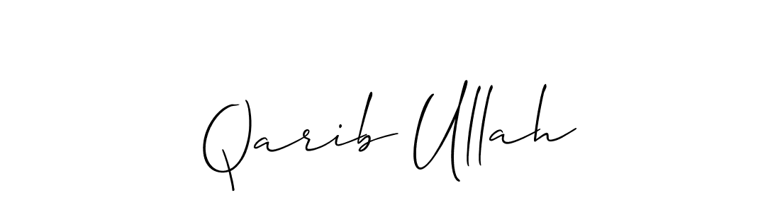 How to Draw Qarib Ullah signature style? Allison_Script is a latest design signature styles for name Qarib Ullah. Qarib Ullah signature style 2 images and pictures png