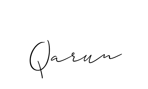 How to make Qarun name signature. Use Allison_Script style for creating short signs online. This is the latest handwritten sign. Qarun signature style 2 images and pictures png