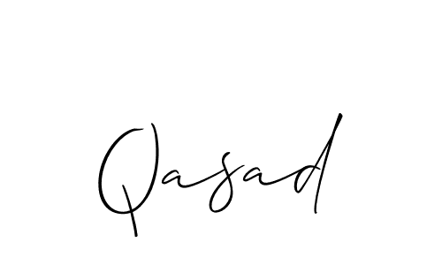 Make a beautiful signature design for name Qasad. With this signature (Allison_Script) style, you can create a handwritten signature for free. Qasad signature style 2 images and pictures png