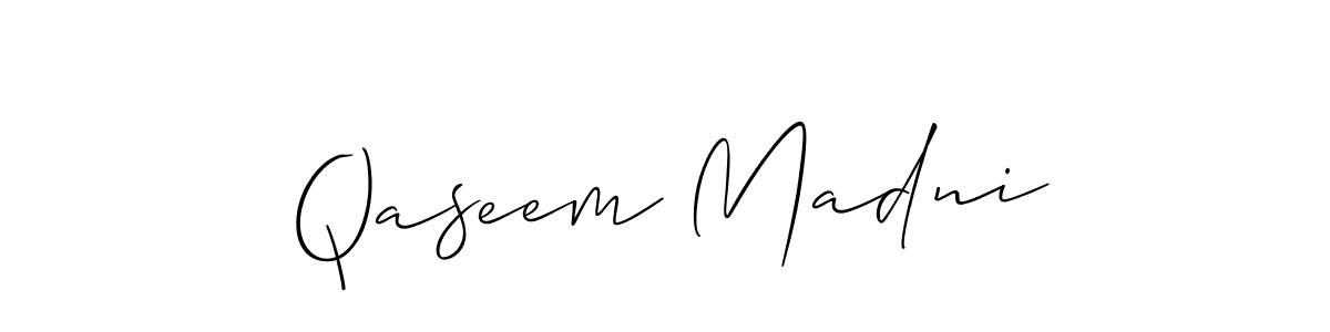 Qaseem Madni stylish signature style. Best Handwritten Sign (Allison_Script) for my name. Handwritten Signature Collection Ideas for my name Qaseem Madni. Qaseem Madni signature style 2 images and pictures png