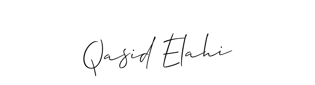 Also You can easily find your signature by using the search form. We will create Qasid Elahi name handwritten signature images for you free of cost using Allison_Script sign style. Qasid Elahi signature style 2 images and pictures png