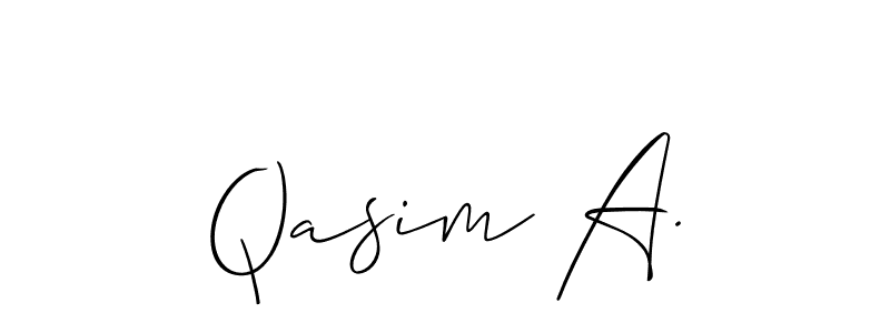 You should practise on your own different ways (Allison_Script) to write your name (Qasim A.) in signature. don't let someone else do it for you. Qasim A. signature style 2 images and pictures png