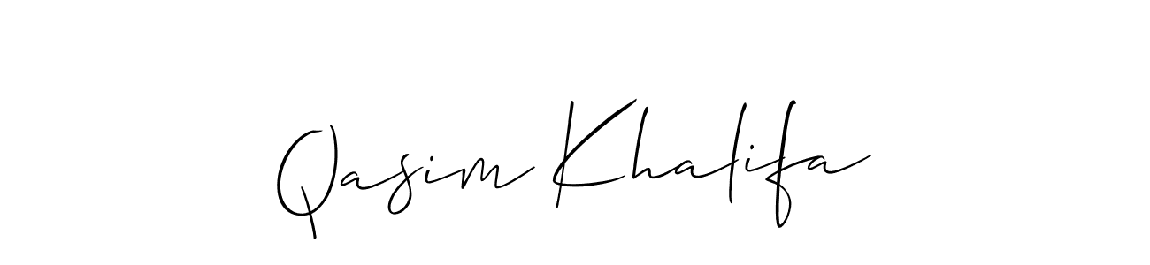 Qasim Khalifa stylish signature style. Best Handwritten Sign (Allison_Script) for my name. Handwritten Signature Collection Ideas for my name Qasim Khalifa. Qasim Khalifa signature style 2 images and pictures png
