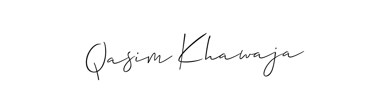 The best way (Allison_Script) to make a short signature is to pick only two or three words in your name. The name Qasim Khawaja include a total of six letters. For converting this name. Qasim Khawaja signature style 2 images and pictures png