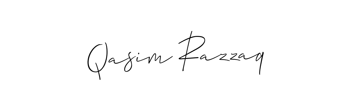 Make a beautiful signature design for name Qasim Razzaq. With this signature (Allison_Script) style, you can create a handwritten signature for free. Qasim Razzaq signature style 2 images and pictures png