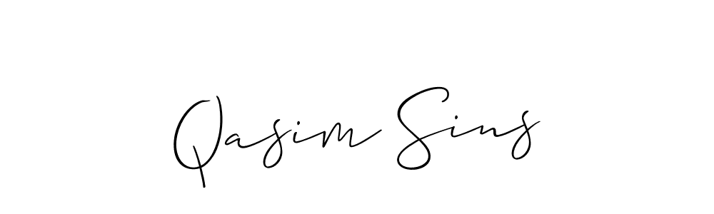 The best way (Allison_Script) to make a short signature is to pick only two or three words in your name. The name Qasim Sins include a total of six letters. For converting this name. Qasim Sins signature style 2 images and pictures png