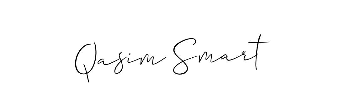 Make a beautiful signature design for name Qasim Smart. With this signature (Allison_Script) style, you can create a handwritten signature for free. Qasim Smart signature style 2 images and pictures png