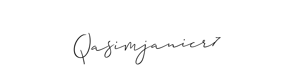 How to make Qasimjanicr7 name signature. Use Allison_Script style for creating short signs online. This is the latest handwritten sign. Qasimjanicr7 signature style 2 images and pictures png