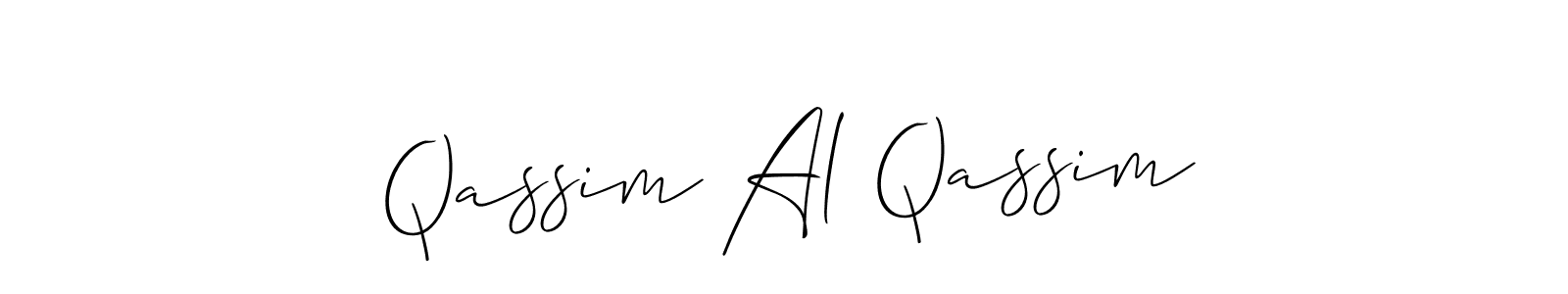 You should practise on your own different ways (Allison_Script) to write your name (Qassim Al Qassim) in signature. don't let someone else do it for you. Qassim Al Qassim signature style 2 images and pictures png