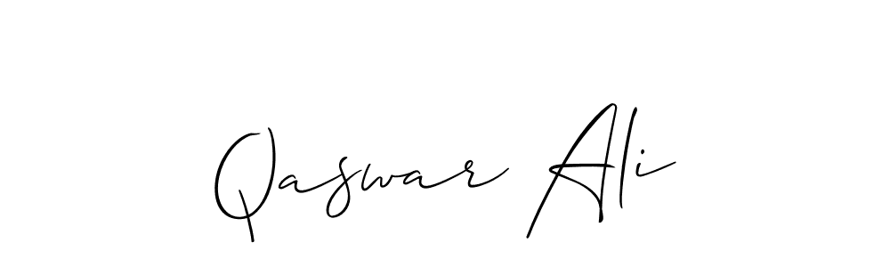 Use a signature maker to create a handwritten signature online. With this signature software, you can design (Allison_Script) your own signature for name Qaswar Ali. Qaswar Ali signature style 2 images and pictures png