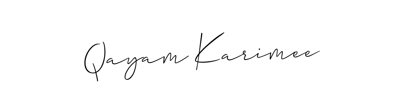 You can use this online signature creator to create a handwritten signature for the name Qayam Karimee. This is the best online autograph maker. Qayam Karimee signature style 2 images and pictures png
