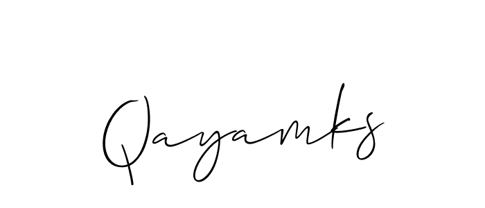 Make a short Qayamks signature style. Manage your documents anywhere anytime using Allison_Script. Create and add eSignatures, submit forms, share and send files easily. Qayamks signature style 2 images and pictures png