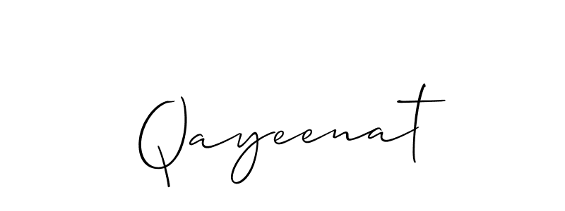 Allison_Script is a professional signature style that is perfect for those who want to add a touch of class to their signature. It is also a great choice for those who want to make their signature more unique. Get Qayeenat name to fancy signature for free. Qayeenat signature style 2 images and pictures png