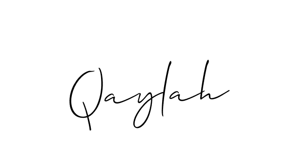 Use a signature maker to create a handwritten signature online. With this signature software, you can design (Allison_Script) your own signature for name Qaylah. Qaylah signature style 2 images and pictures png