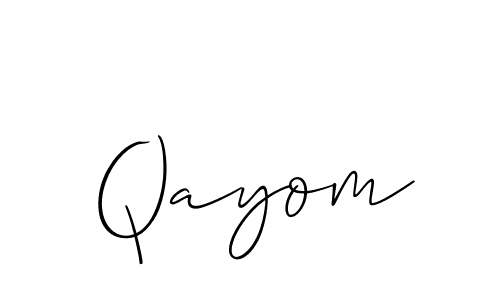 Also You can easily find your signature by using the search form. We will create Qayom name handwritten signature images for you free of cost using Allison_Script sign style. Qayom signature style 2 images and pictures png
