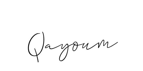 Also You can easily find your signature by using the search form. We will create Qayoum name handwritten signature images for you free of cost using Allison_Script sign style. Qayoum signature style 2 images and pictures png