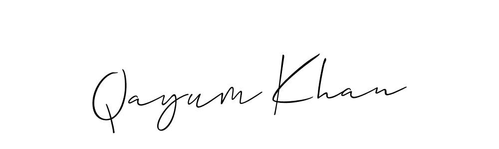 You should practise on your own different ways (Allison_Script) to write your name (Qayum Khan) in signature. don't let someone else do it for you. Qayum Khan signature style 2 images and pictures png